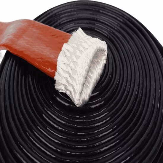 유압 호스 어셈블리 가드 실리콘 고무 코팅 유리 섬유 편조 방화 단열 유리 섬유 편조 파이로재킷 단열 보호 방화 슬리브